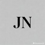 dreamina 2026 01 01 6729 simple gray background, initials “j n” a...